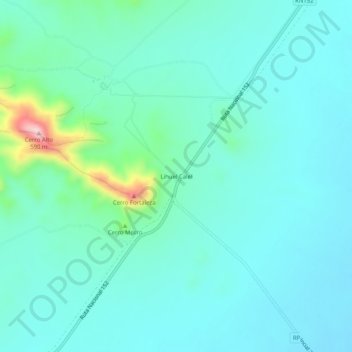 Carte topographique Lihuel Calel, altitude, relief