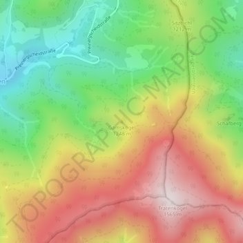 Carte topographique Gamskogel, altitude, relief