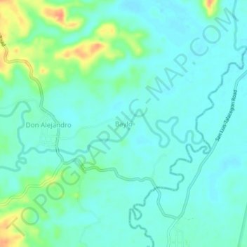 Carte topographique Baylo, altitude, relief