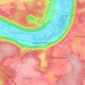 Carte topographique Unteremmendorf, altitude, relief