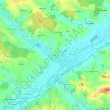 Carte topographique Obervilslern, altitude, relief
