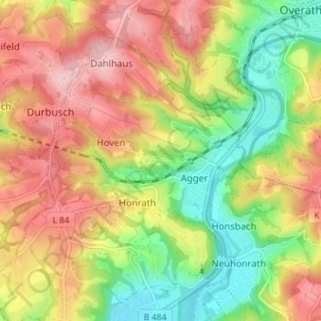 Carte topographique Stöcken, altitude, relief