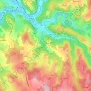 Carte topographique Donnet, altitude, relief
