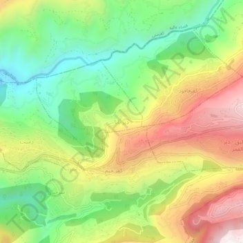 Carte topographique Deir Baba, altitude, relief