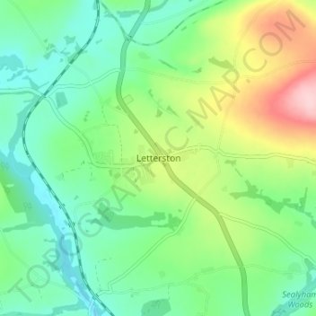 Carte topographique Letterston, altitude, relief
