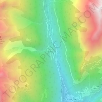 Carte topographique Le Mollard, altitude, relief
