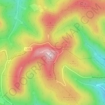 Carte topographique Haardt, altitude, relief