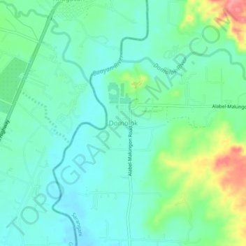 Carte topographique Domolok, altitude, relief