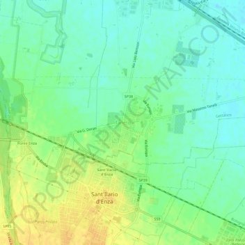 Carte topographique Taneto, altitude, relief