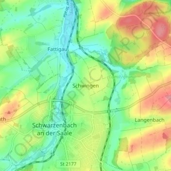 Carte topographique Schwingen, altitude, relief
