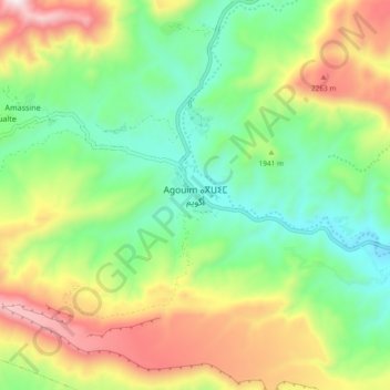 Carte topographique Agouim, altitude, relief