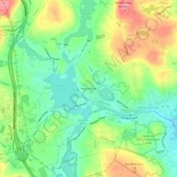 Carte topographique New Village, altitude, relief