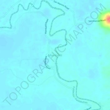 Carte topographique Mambalili, altitude, relief