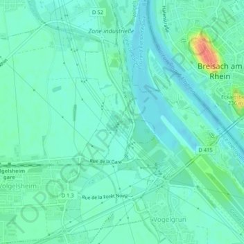 Carte topographique Pulvermuehle, altitude, relief