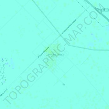 Carte topographique General Conesa, altitude, relief