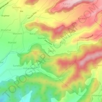 Carte topographique Parol, altitude, relief