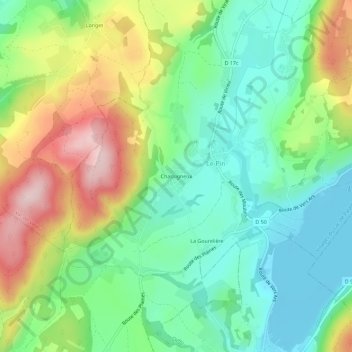 Carte topographique Chassigneux, altitude, relief