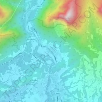 Carte topographique Peron, altitude, relief
