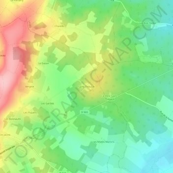 Carte topographique Saint-Thibault, altitude, relief