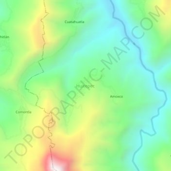 Carte topographique Huitepec, altitude, relief