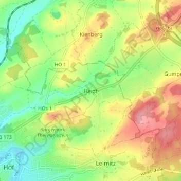 Carte topographique Haidt, altitude, relief