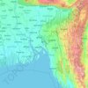 Carte topographique চট্টগ্রাম বিভাগ, altitude, relief