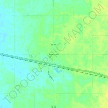 Carte topographique Grovertown, altitude, relief