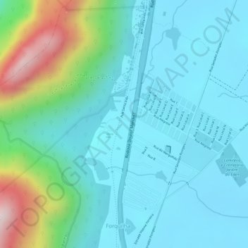 Carte topographique Alto da Granja, altitude, relief