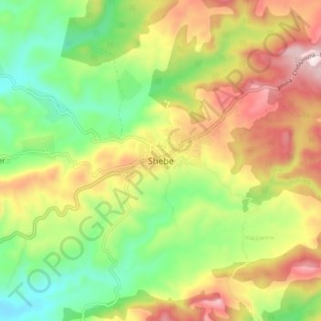Carte topographique Shebe, altitude, relief