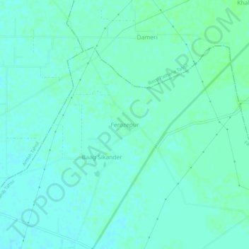 Carte topographique Ferozepur, altitude, relief