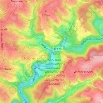 Carte topographique Ingersau, altitude, relief