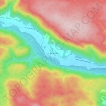 Carte topographique Le Grand-Platin, altitude, relief