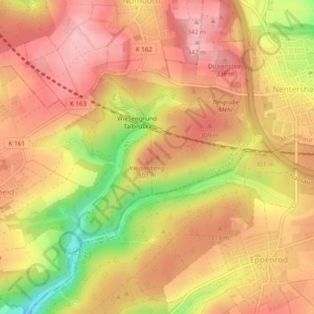 Carte topographique Lindenberg, altitude, relief