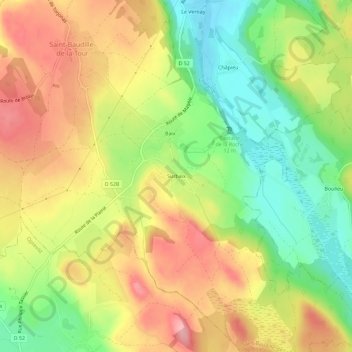 Carte topographique Surbaix, altitude, relief