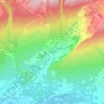 Carte topographique Le Château, altitude, relief