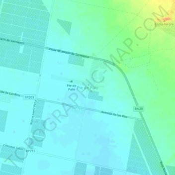 Carte topographique Pie de Palo, altitude, relief