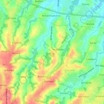 Carte topographique Routa, altitude, relief