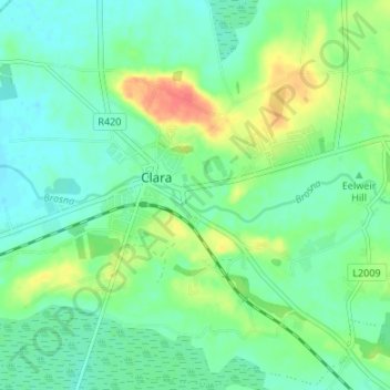 Carte topographique Charlestown, altitude, relief