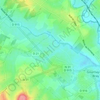 Carte topographique Ferme du Couvent, altitude, relief