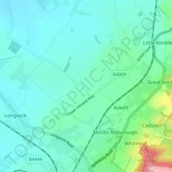 Carte topographique Meadle, altitude, relief