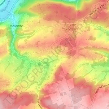 Carte topographique Haute-Fontaine, altitude, relief