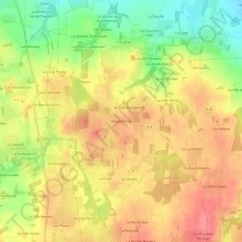 Carte topographique Haute Porte, altitude, relief