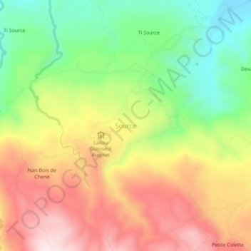 Carte topographique Source, altitude, relief