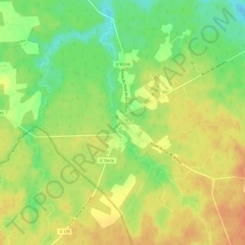 Carte topographique Giscos, altitude, relief