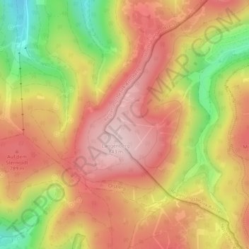 Carte topographique Rothaargebirge, altitude, relief