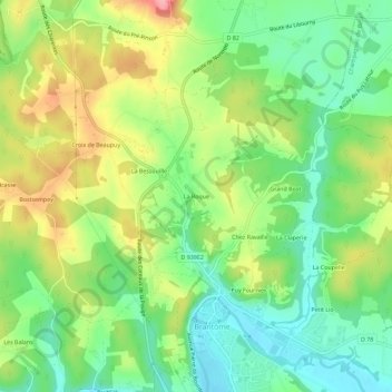 Carte topographique La Roque, altitude, relief