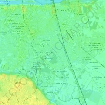 Carte topographique Les Perlingeons, altitude, relief