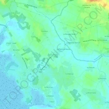Carte topographique La Piolais, altitude, relief