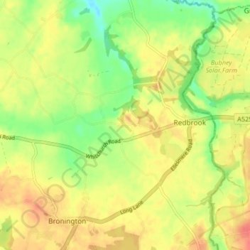 Carte topographique Whitewell, altitude, relief