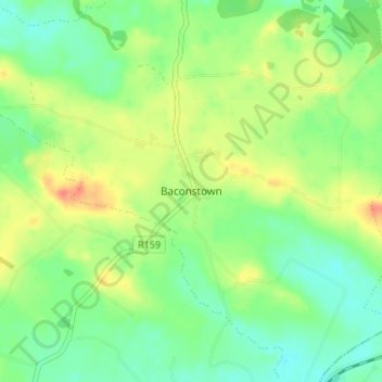 Carte topographique Baconstown, altitude, relief